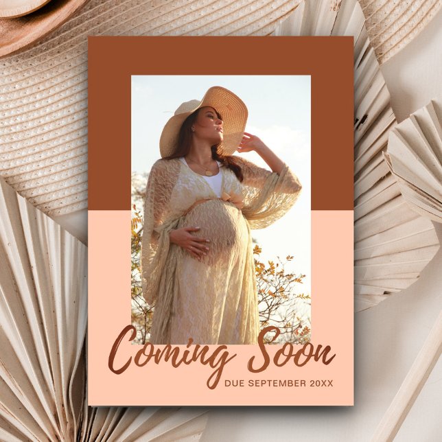 Typographie élégante Photo Faire-part de grossesse (Créateur téléchargé)