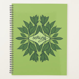 Typographie esthétique Feuille du printemps vert