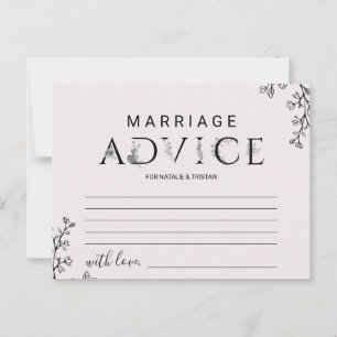Typographie florale Cartes de conseil de mariage