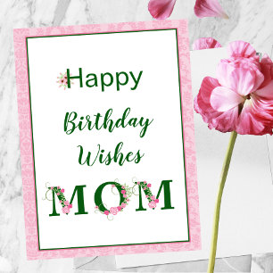 Typographie florale Mère Anniversaire