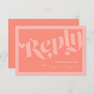 Typographie florissante Coral Saumon Mariage RSVP