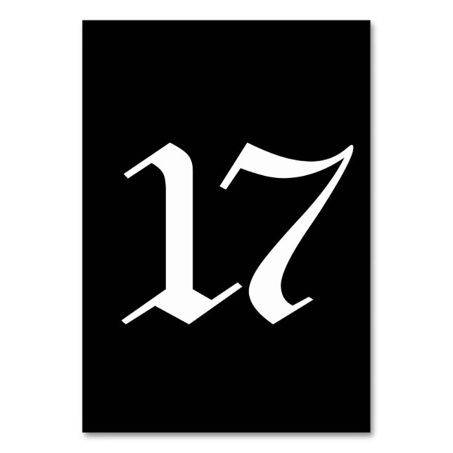 Typographie gothique mariage noir numéro de table (Par défaut)