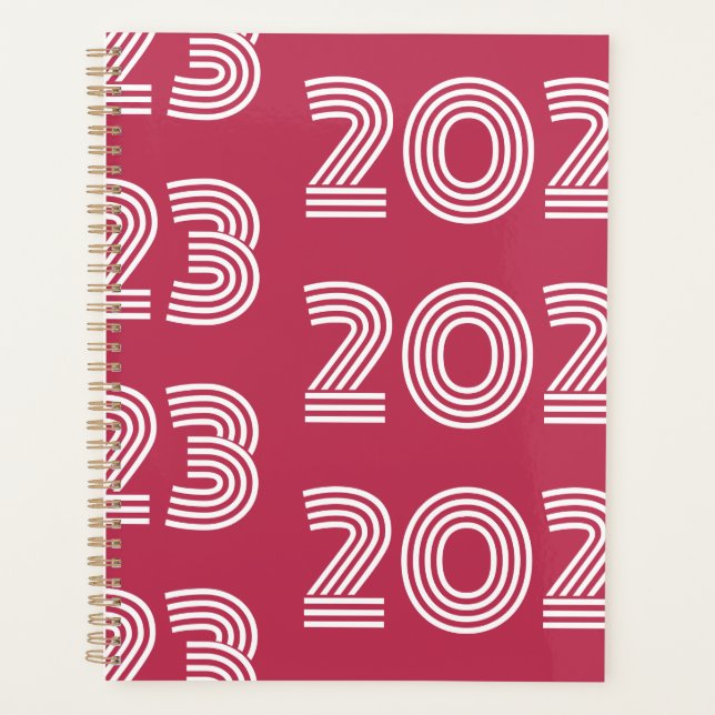 Typographie graphique moderne rose chaud 2023 (Devant)