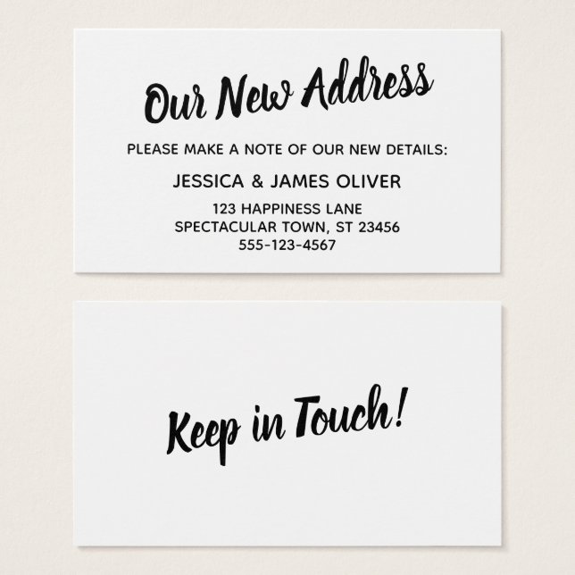 Typographie Gras Minimaliste Notre nouvelle carte  (Devant & derrière)