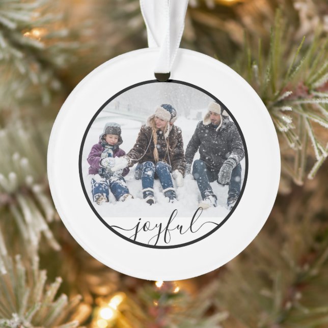 Typographie joyeuse Photo Noël personnalisé (Arbre)