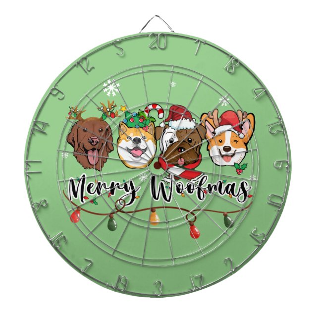 Typographie Joyeux Woofmas Cible de fléchettes (Devant)
