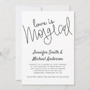 Typographie L'amour est magique Mariage manuscrit