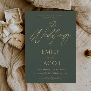 Typographie Mariage en or Emerald Green