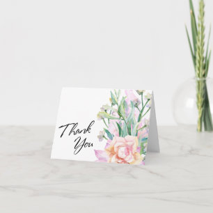 Typographie « Merci » avec fleurs sauvages aquarel