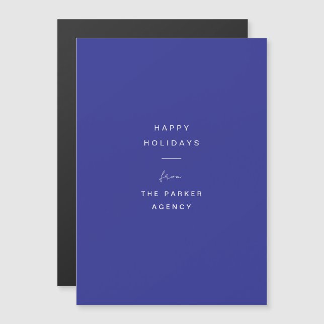 Typographie minimale | Carte de vacances d'entrepr (Devant / Derrière)