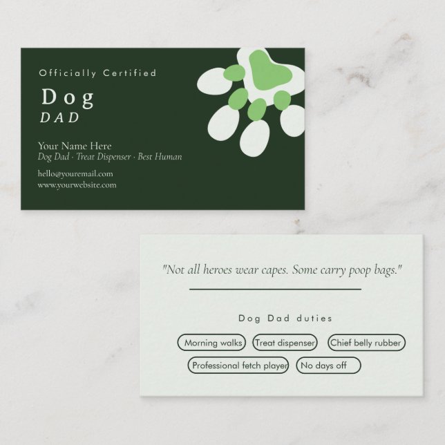 Typographie minimale Carte de visite mignonne | pa (Devant / Derrière)