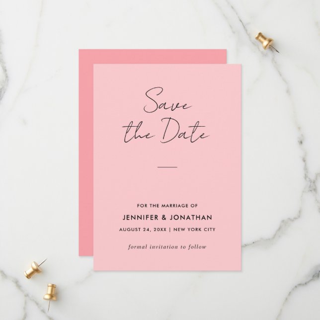 Typographie Modèle moderne Blush rose élégant (Devant/Arrière en situation)