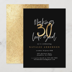 Typographie moderne 30e anniversaire noir et or