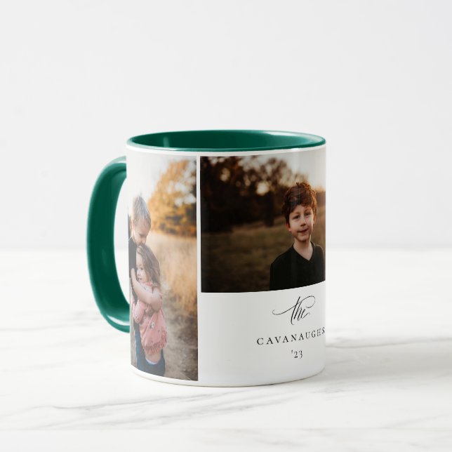 Typographie moderne 3 Photo Collage Mug (Devant gauche)