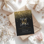 Typographie moderne 40e anniversaire parties scint<br><div class="desc">Typographie moderne 40e anniversaire effet noir et or parties scintillant d'anniversaire invitation. Texte de script moderne design monochrome. Partie d'une collection.</div>