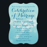 Typographie moderne Aqua Blue Wedding Invitations<br><div class="desc">Typographie moderne et simple Style Mariage Célébration Invitations Modèle avec un joli arrière - plan bleu aqua avec un effet bokeh de points lumineux. Le lettrage est de couleur bleue. Ce serait parfait pour un mariage d'été à la plage. Le texte dit : "Le plaisir de votre entreprise est demandé...</div>