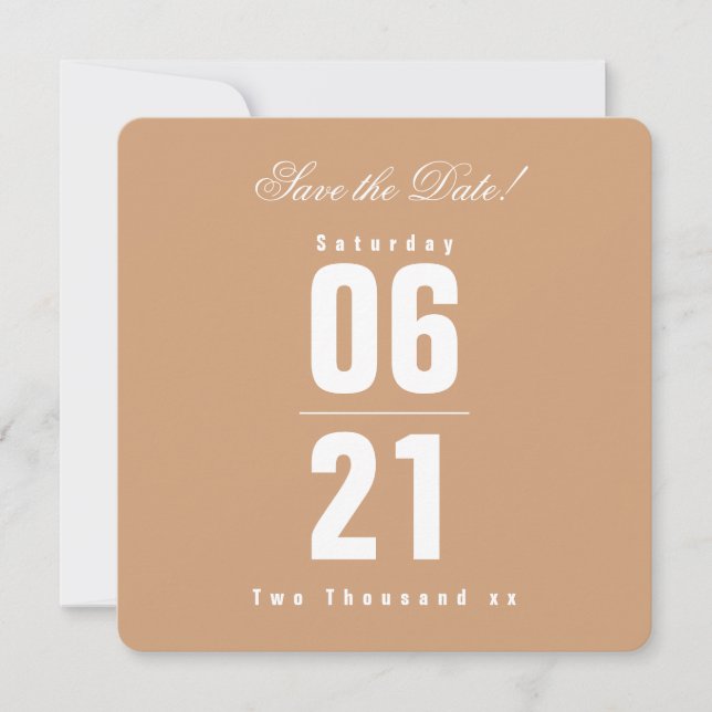 Typographie moderne bronze Enregistrer la date (Devant)