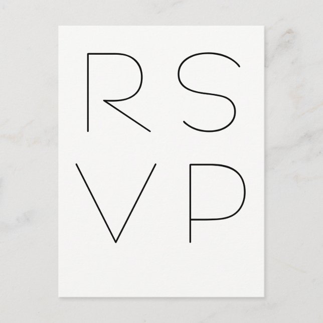 Typographie moderne cartes postales rsvp (Devant)