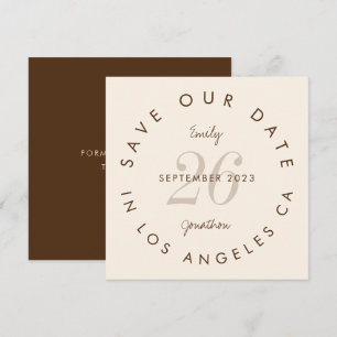 Typographie Moderne Crème Brown Enregistrer La Dat