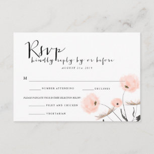 Typographie moderne Dandelion Wedding Carte RSVP