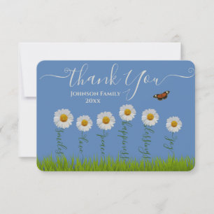Typographie moderne de Merci Floral Blue Daisy