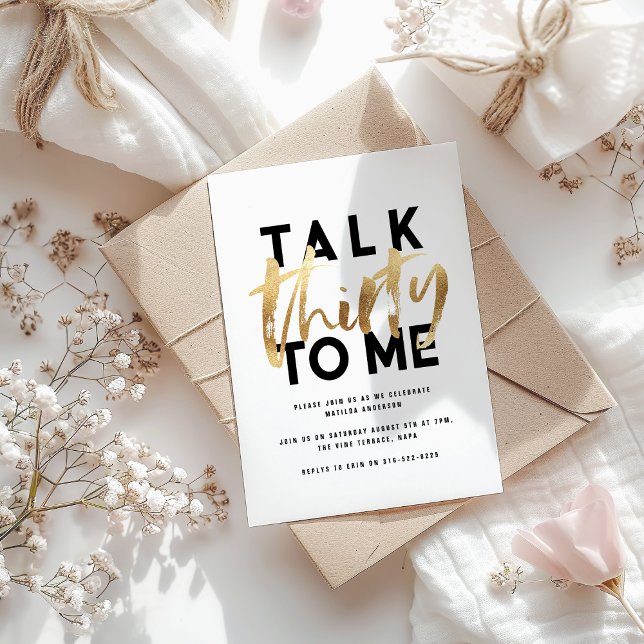 Typographie moderne élégante girly or 30ème (Créateur téléchargé)