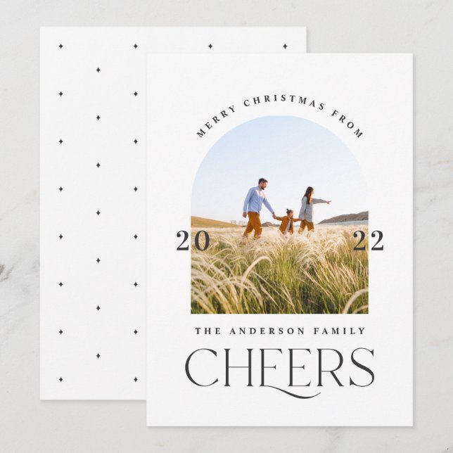 Typographie moderne élégante noir blanc 1 photo (Devant / Derrière)