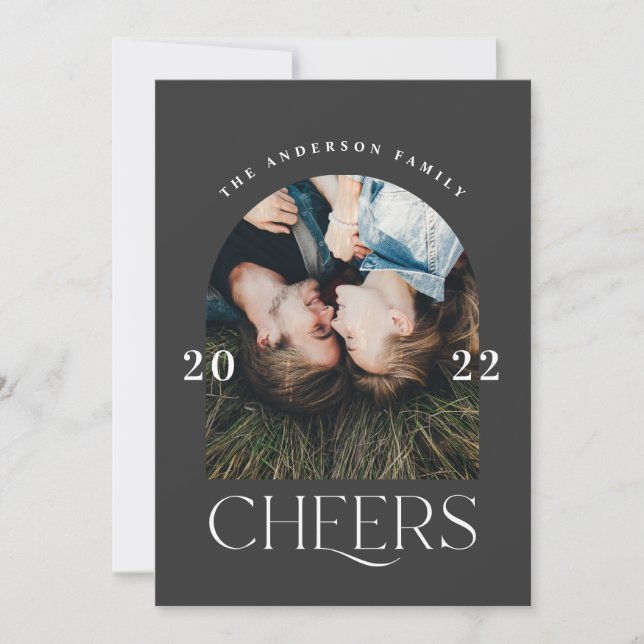 Typographie moderne et élégante noir + blanc Noël (Devant)