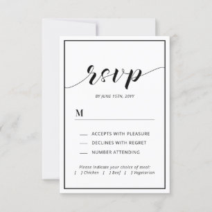 Typographie moderne et mariage cardiaque RSVP Insé