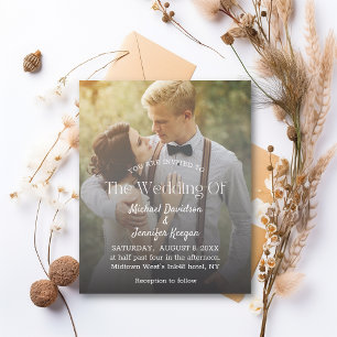 typographie moderne faire-part de mariage photo dé