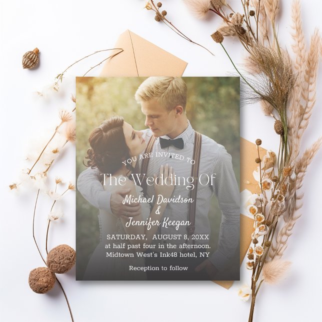 typographie moderne faire-part de mariage photo dé (Créateur téléchargé)