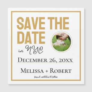 Typographie Moderne Gold Photo Enregistrer La Date