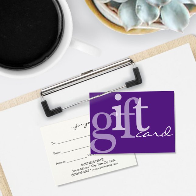 Typographie moderne Gras Purple Carte Cadeau (Créateur téléchargé)