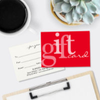 Typographie moderne Gras Rouge Blanc Carte Cadeau