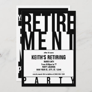 Typographie moderne, Invitations de parties de ret