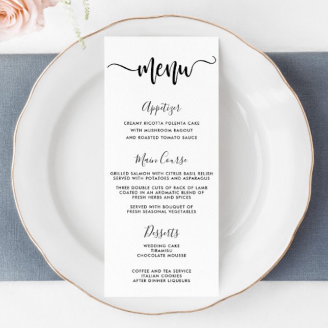 Typographie moderne Main Letting Menu Mariage (Créateur téléchargé)