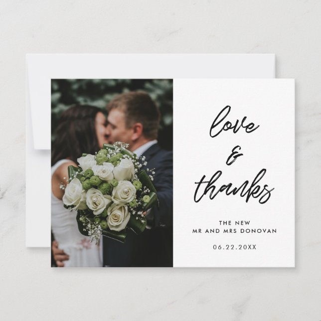 Typographie moderne mariage photo amour et merci (Devant)