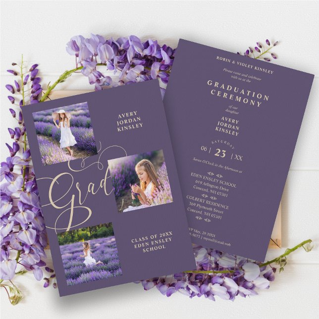 Typographie moderne mauve 3e année Photos pré-K  (Créateur téléchargé)