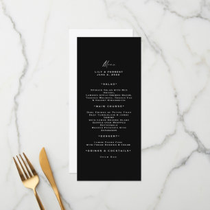 Typographie moderne Menu long noir et blanc