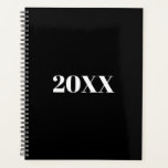 Typographie moderne minimaliste noir blanc<br><div class="desc">Typographie moderne minimaliste noir et blanc personnalisé simple élégant Planner. Texte serif blanc personnalisé,  arrière - plan uni noir. Vous pouvez le personnaliser avec votre nom,  vos initiales,  votre année,  etc. ou simplement supprimer le texte,  et laisser la couleur noire unie solide.</div>