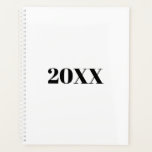 Typographie moderne minimaliste noir blanc personn<br><div class="desc">Typographie moderne minimaliste noir et blanc personnalisé simple élégant Planner. Texte serif noir personnalisé,  arrière - plan uni blanc. Vous pouvez le personnaliser avec votre nom,  vos initiales,  votre année,  etc. ou simplement supprimer le texte,  et laisser la couleur blanche unie.</div>