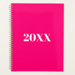 Typographie moderne minimaliste rose chaud personn<br><div class="desc">Mini rose chaud,  fuchsia,  magenta et blanc typographie moderne personnalisée simple élégant Planner. Texte serif blanc personnalisé,  arrière - plan uni rose chaud. Vous pouvez le personnaliser avec votre nom,  initiales,  année,  etc ou simplement supprimer le texte,  et laisser la couleur rose chaud uni solide.</div>