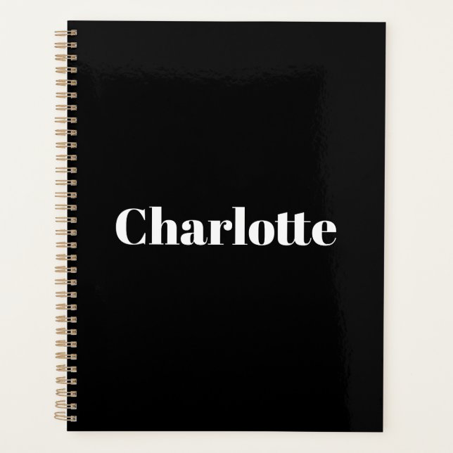 Typographie moderne noir blanc nom personnalisé mo (Devant)