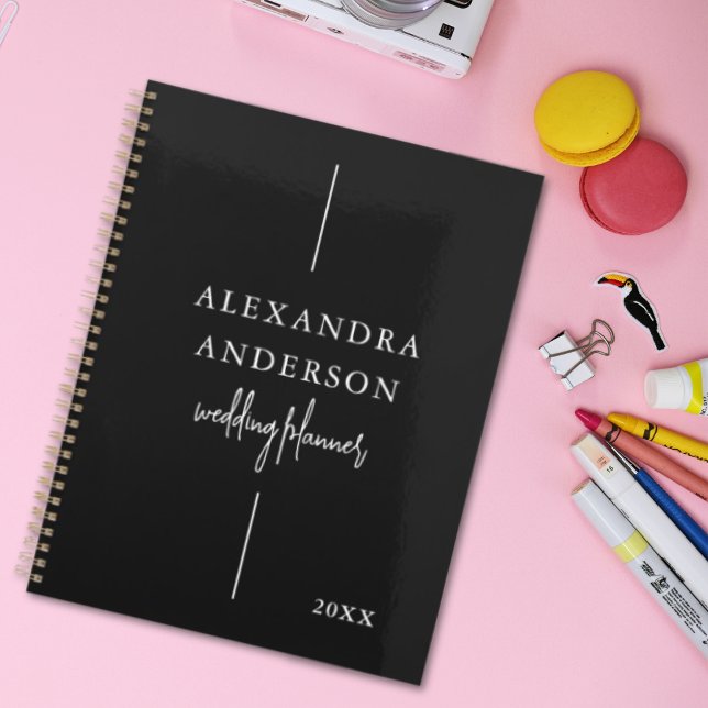 Typographie moderne Noir et blanc Élégant Minimal (Modern Typography Black and White Elegant Minimal Planner)