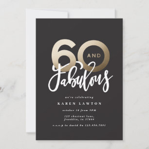 Typographie moderne noir et or 60e anniversaire