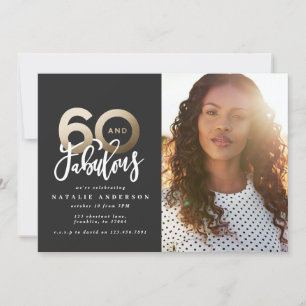 Typographie moderne noir et or 60e anniversaire