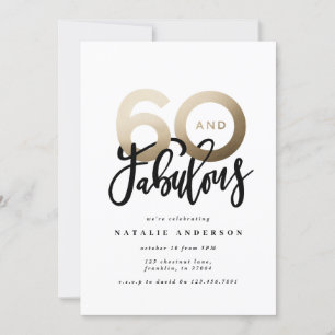 Typographie moderne noir et or 60e anniversaire