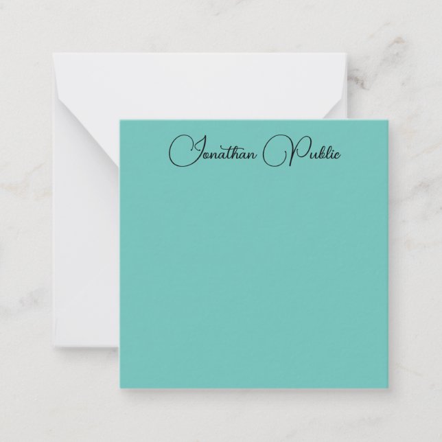 Typographie moderne Nom Modèle Lumière Turquoise (Devant)