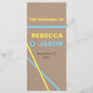 Typographie moderne & programme de mariage rayé