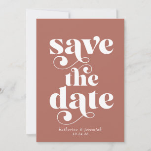Typographie moderne Retro Mariage Enregistrer la d